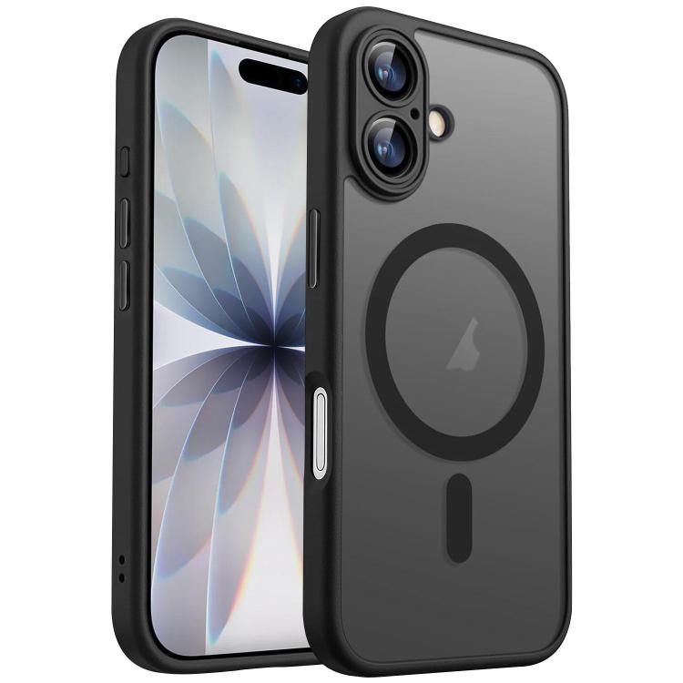 For iPhone 18 XDcase Skin Feel Magnetic Frosted Phone Case with Lens Film(Black)