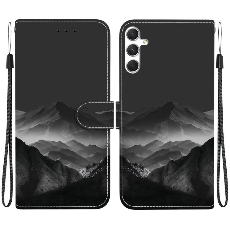 For Galaxy S24 5G Crystal-Texture Painted Vegan Leather Phone Case(Misty Ink Mountain)