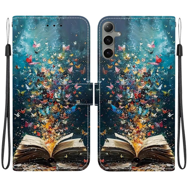 For Galaxy S24+ 5G Crystal-Texture Painted Vegan Leather Phone Case(Star River Book Words)