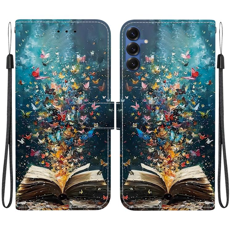 For Galaxy S25+ 5G Crystal-Texture Painted Vegan Leather Phone Case(Star River Book Words)