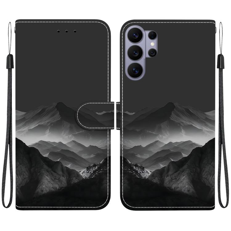 For Galaxy S26 Ultra 5G Crystal-Texture Painted Vegan Leather Phone Case(Misty Ink Mountain)