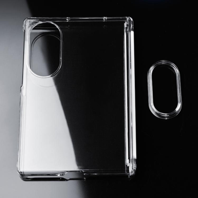 For Galaxy Z Fold8 5G Transparent PC Dual Axis Shockproof Phone Case with Lens Cover