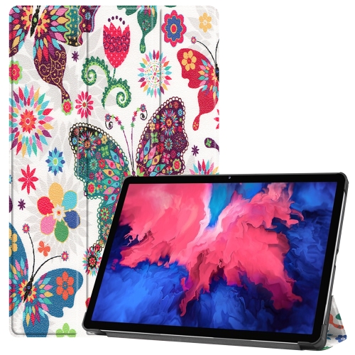 

For Lenovo Tab P11 Pro (TB-XJ706F) Custer Painted Pattern Horizontal Flip Smart Flat PU Leather Case with Sleep / Wake-up Function & 3-Fold Holder(Color Butterfly)