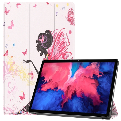 

For Lenovo Tab P11 Pro (TB-XJ706F) Custer Painted Pattern Horizontal Flip Smart Flat PU Leather Case with Sleep / Wake-up Function & 3-Fold Holder(Elf Girl)