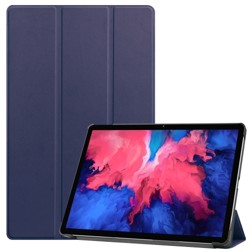 

For Lenovo Tab P11 (TB-J606F) Custer Texture Horizontal Flip Leather Case with Three-folding Holder & Sleep / Wake-up Function(Dark Blue)