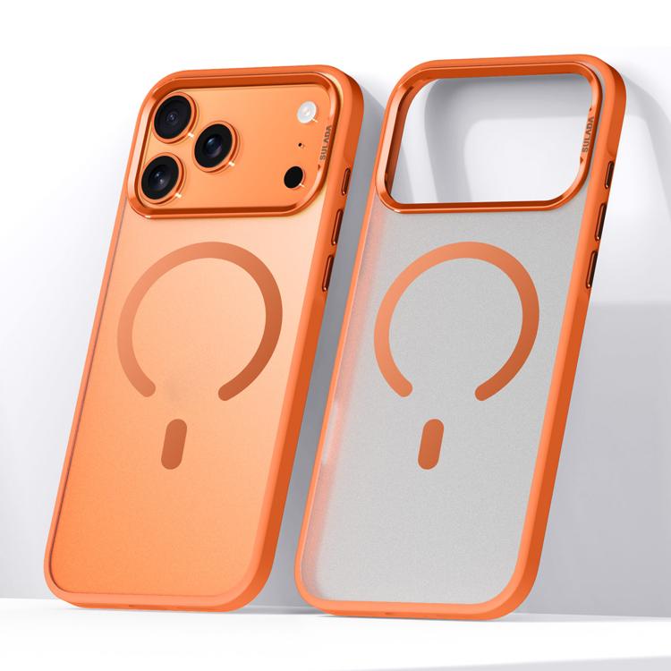 For iPhone 18 Pro Max SULADA Light Sand MagSafe Magnetic PC Hybrid TPU Phone Case(Orange)