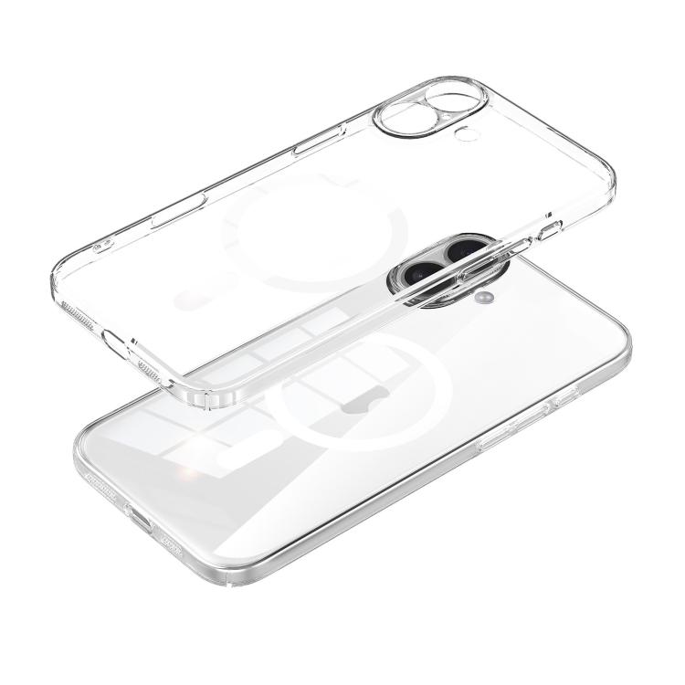 For iPhone 17 SULADA Crystal-Coated Clear Magnetic PC Hybrid TPU Phone Case(Transparent)