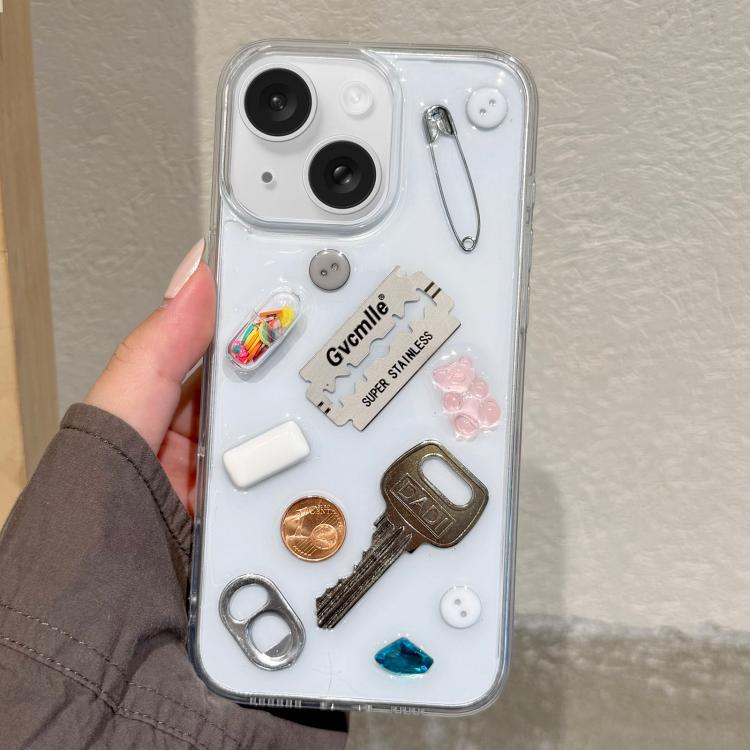 For iPhone 15 Creative Color Capsule Acrylic Shockproof Phone Case