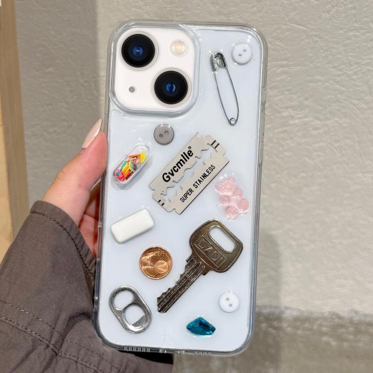 For iPhone 14 / 13 Creative Color Capsule Acrylic Shockproof Phone Case