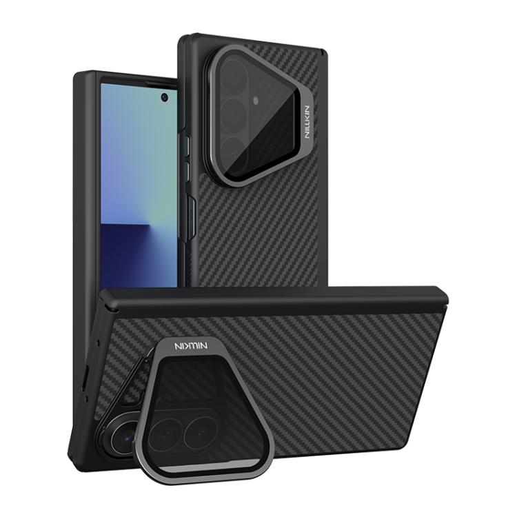 For Galaxy Z Fold8 Ultra 5G NILLKIN CarboProp Translucent Black CamShield Magnetic Phone Case(Black)