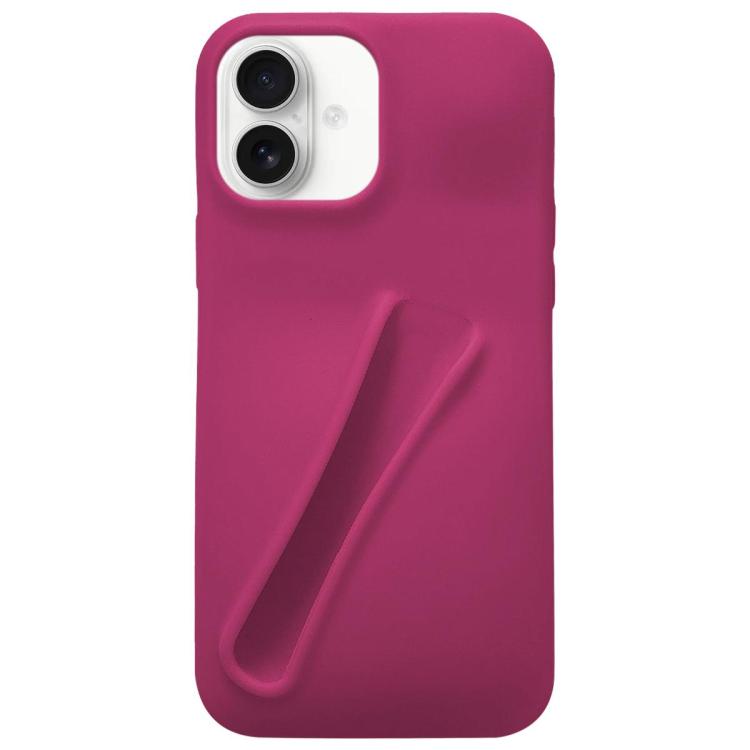 For iPhone 17 Lipstick Silicone 3D Phone Case(Raspberry)
