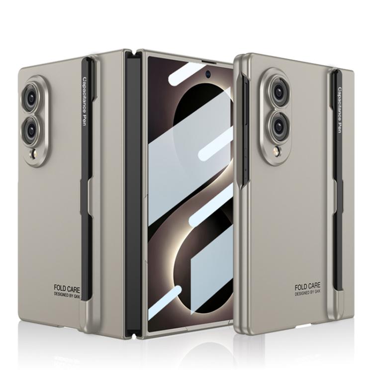 For Galaxy Z Fold8 5G GKK Integrated Ultra-thin Full Coverage Phone Flip Case with Pen Slot, Included Pen(Titanium Gray)