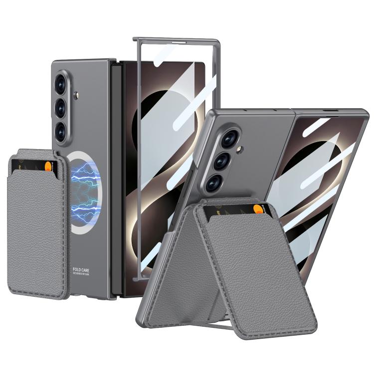 For Galaxy Z Fold8 Ultra 5G GKK Integrated Magnetic Folding Card Bag Phone Case(Grey)