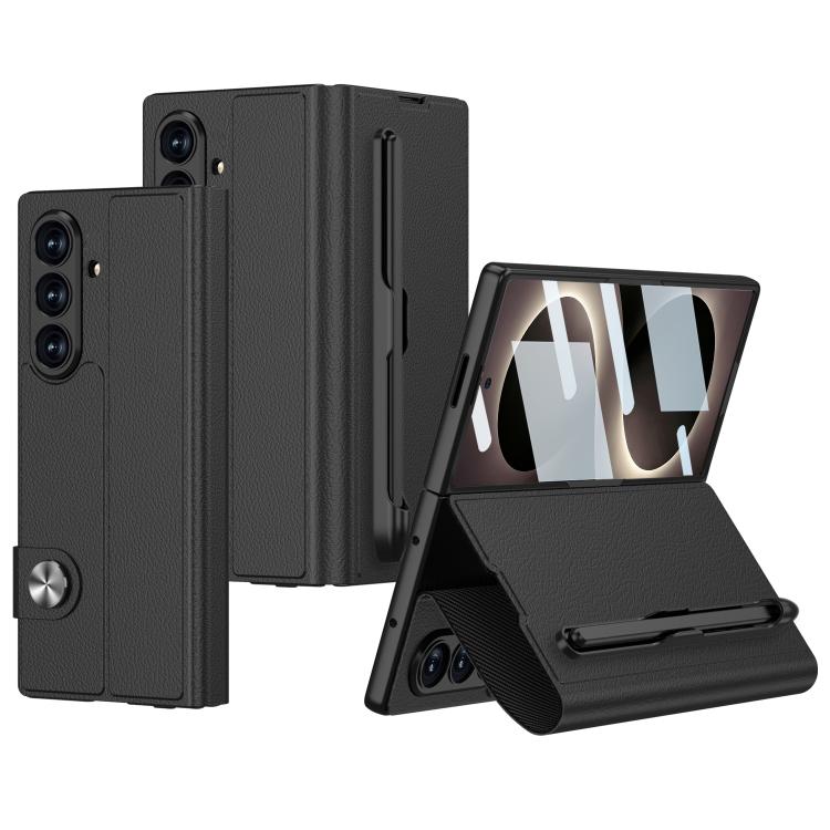 For Galaxy Z Fold8 Ultra 5G GKK Integrated Flip Leather Phone Case with Pen Slotm, Included Stylus(Black)