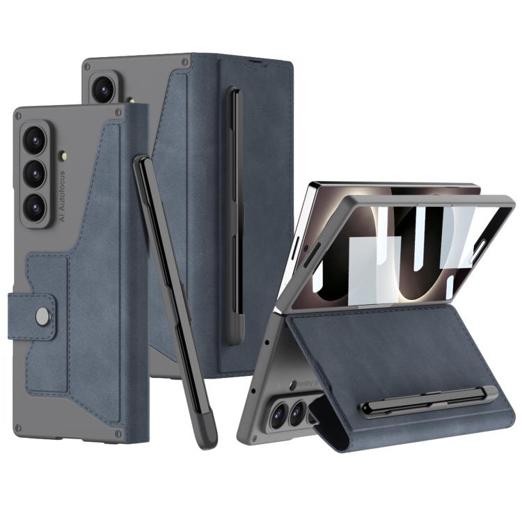 For Galaxy Z Fold8 Ultra 5G GKK Integrated Armor Flip Leather Case with Pen Slot, Stylus Not Included(Grey)