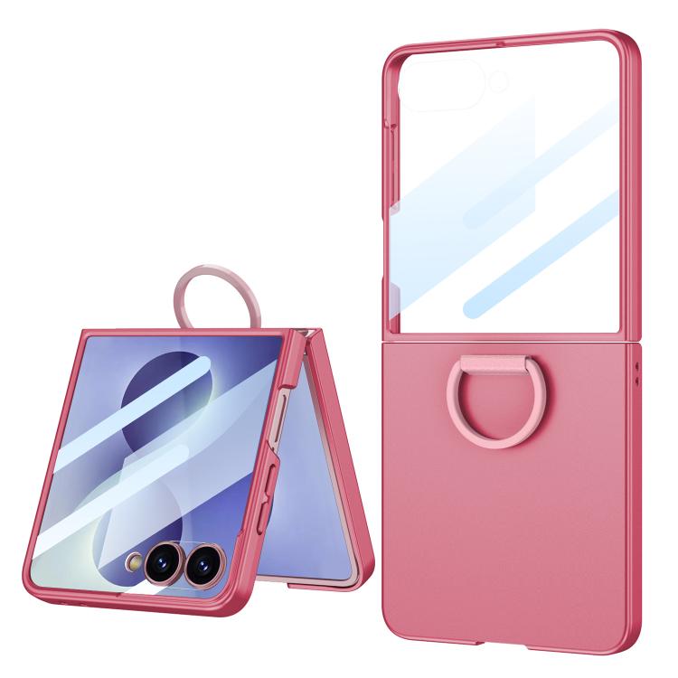 For Galaxy Z Flip8 5G GKK Integrated Ultra-thin Ring D Buckle Phone Case(Coral Red)