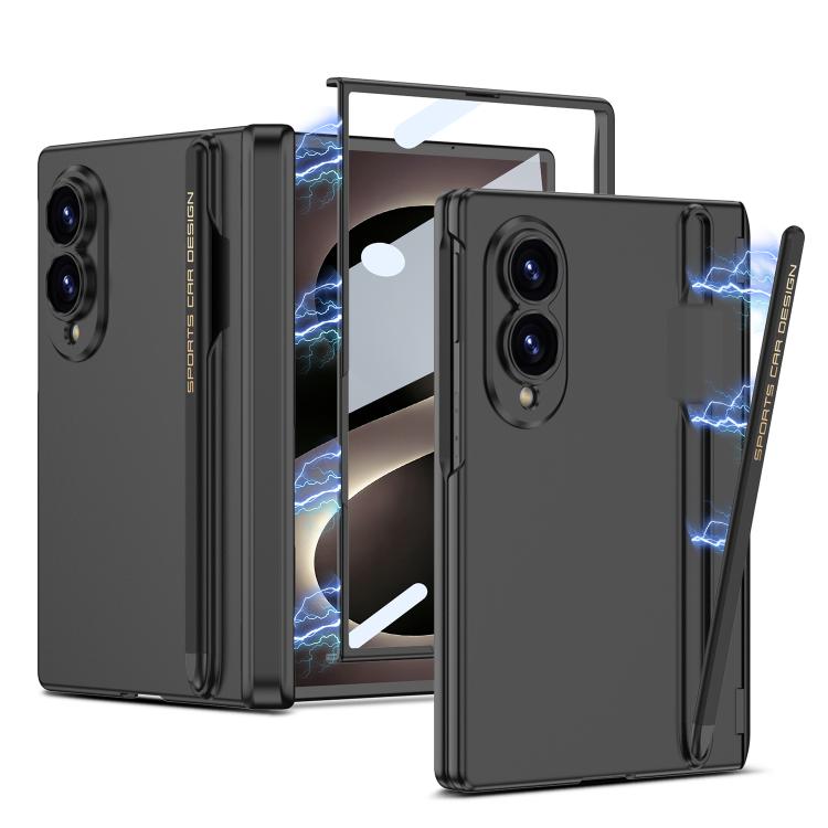 For Galaxy Z Fold8 5G GKK Magnetic Integrated Phone Case with Pen Slots, Include Pen(Black)