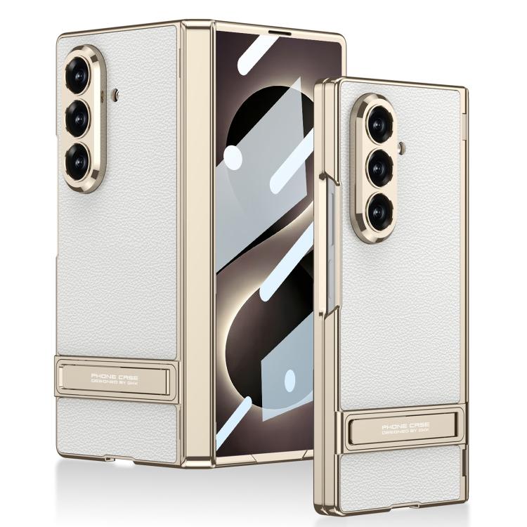For Galaxy Z Fold8 Ultra 5G GKK Integrated Triumph Phantom Magnetic Leather Phone Case with Holder(White)