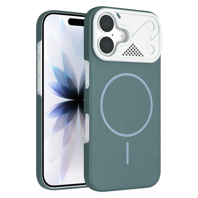 For iPhone 18 Ultra-thin Gold Armor PC Magnetic Phone Case(Surge Blue)