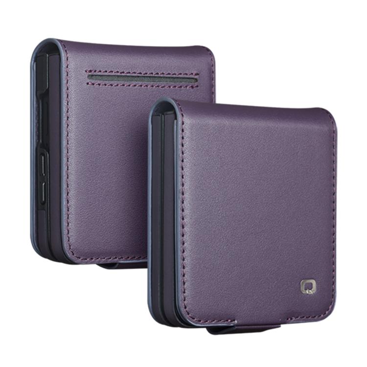 For Galaxy Z Flip8 5G QIALINO Classic Gen2 Genuine Leather Phone Case(Purple)