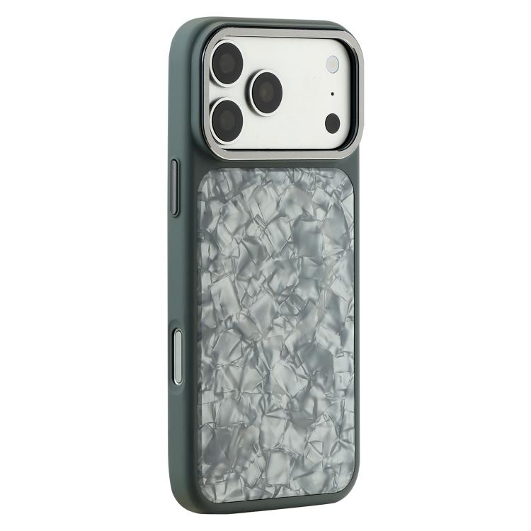 For iPhone 17 Pro Max Iridescent Solid Color Shell Patterned Magnetic Phone Case(Grey)