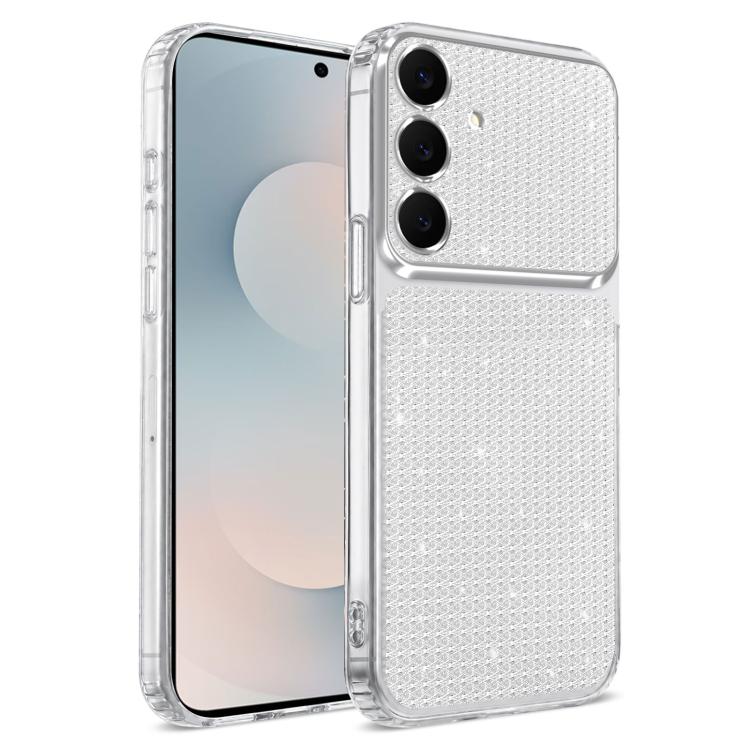 For Galaxy S26 FE 5G / S25 FE 5G Sparkling Diamond Glitter Airbag Phone Case(White)