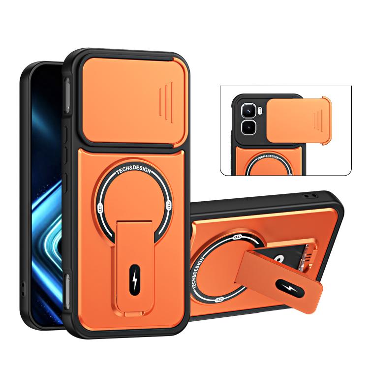 For Infinix GT 50 Pro Sliding Camshield Holder Magnetic Phone Case(Orange)