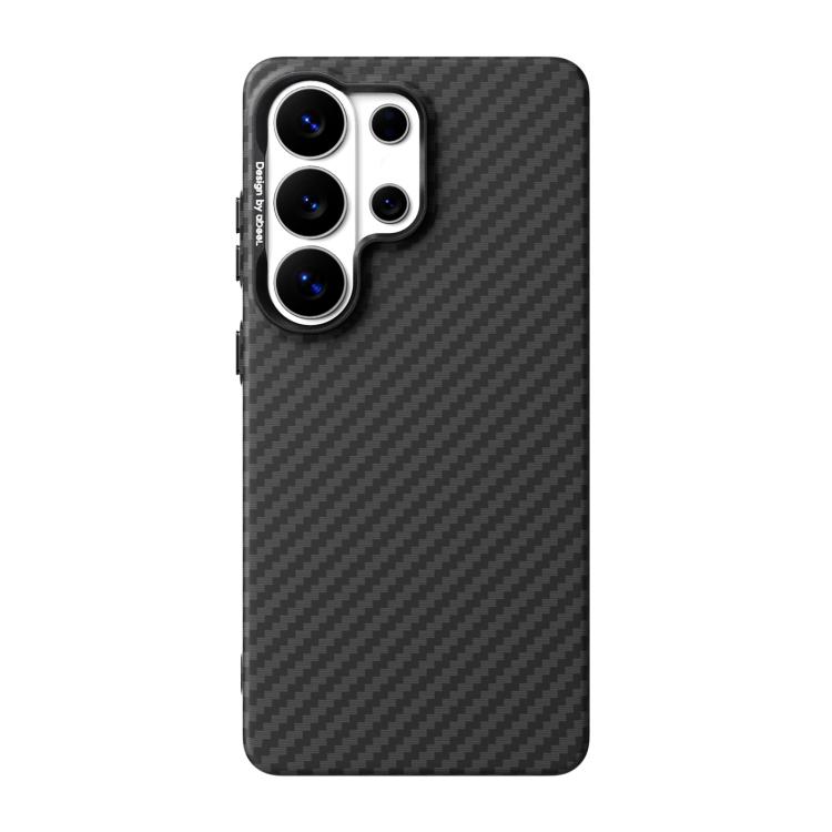 For Galaxy S26 Ultra 5G ABEEL Lightweight Zero Feel Series Lyocell Fiber Water Adhesive Magnetic Phone Case(Carbon Fiber Black)