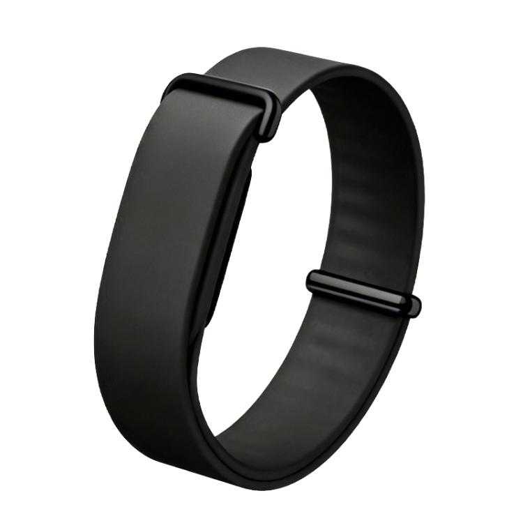 For Google Fitbit Air Solid Color PU Leather Loop Watch Band(Black)