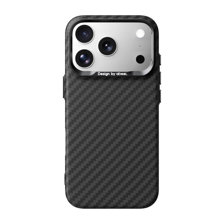 For iPhone 18 Pro ABEEL Lightweight Zero Feel Series Lyocell Fiber Water Adhesive Magnetic Phone Case(Carbon Fiber Black)