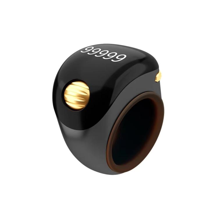 S8 Adjustable Size Rolling Smart Bluetooth Prayer Ring Counter(Black)