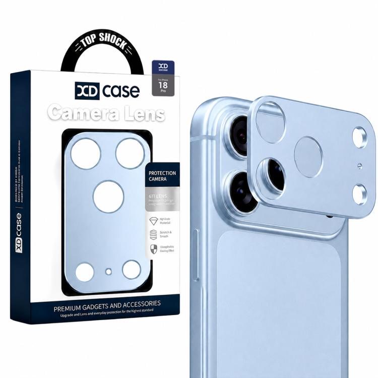 For iPhone 18 Pro XDcase Metal Flat & Hollow Camera Lens Protector(Blue)