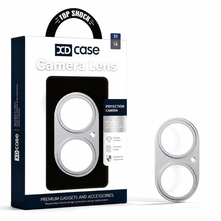 For iPhone 18 XDcase Titanium Alloy Hollow Camera Lens Protector(Silver)
