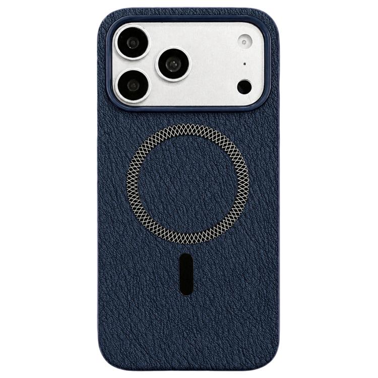 For iPhone 17 Pro Max Acrylic Hybrid TPU Rhombus Texture Magnetic Phone Case(Blue)