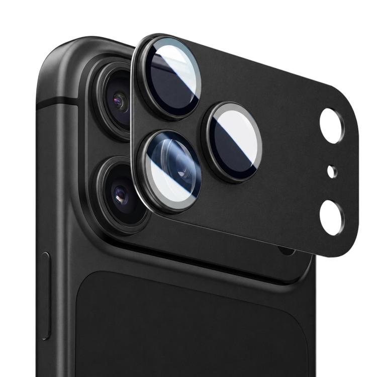 For iPhone 18 Pro Armor Full-Coverage Frosted Metal Camera Lens Protector(Black)