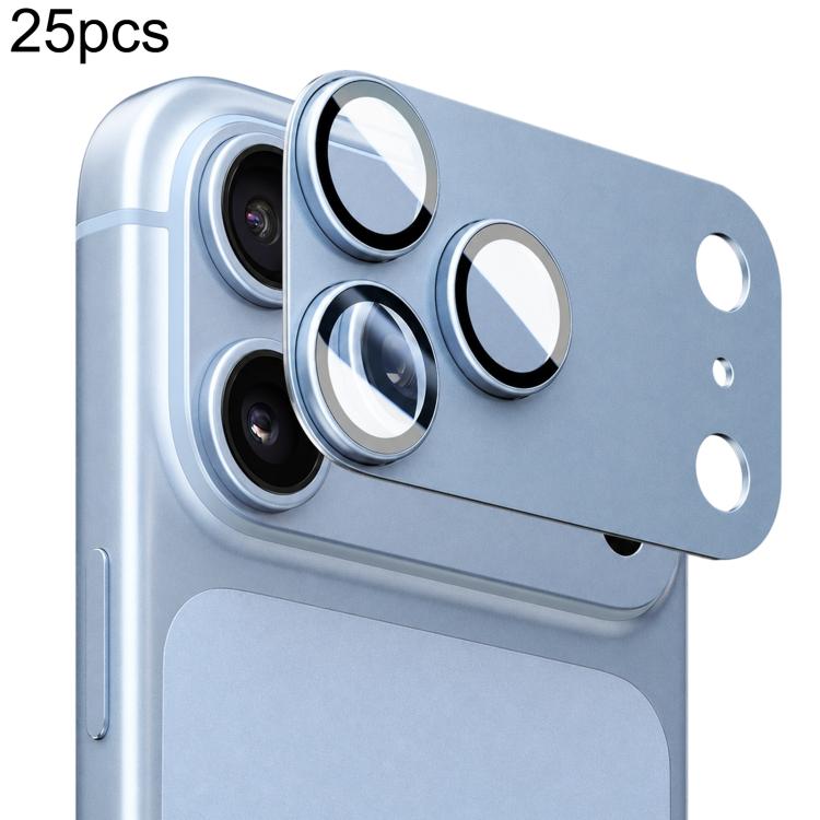25 PCS/Pack Armor Full-Coverage Frosted Metal Camera Lens Protector For iPhone 18 Pro(Blue)