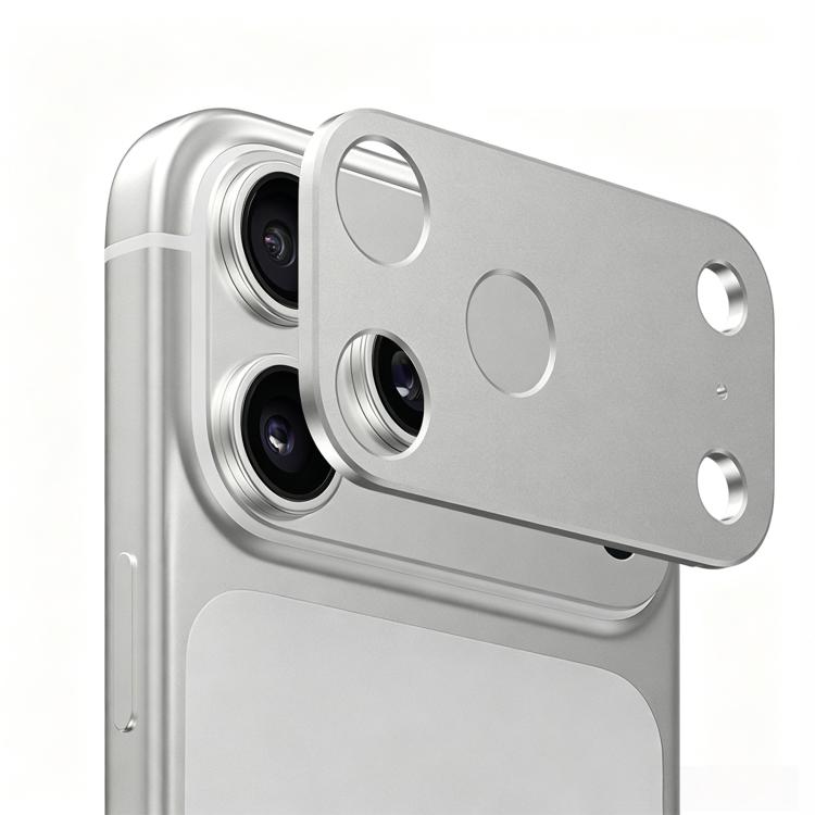 For iPhone 18 Pro Max Metal Flat & Hollow Camera Lens Protector(Silver)