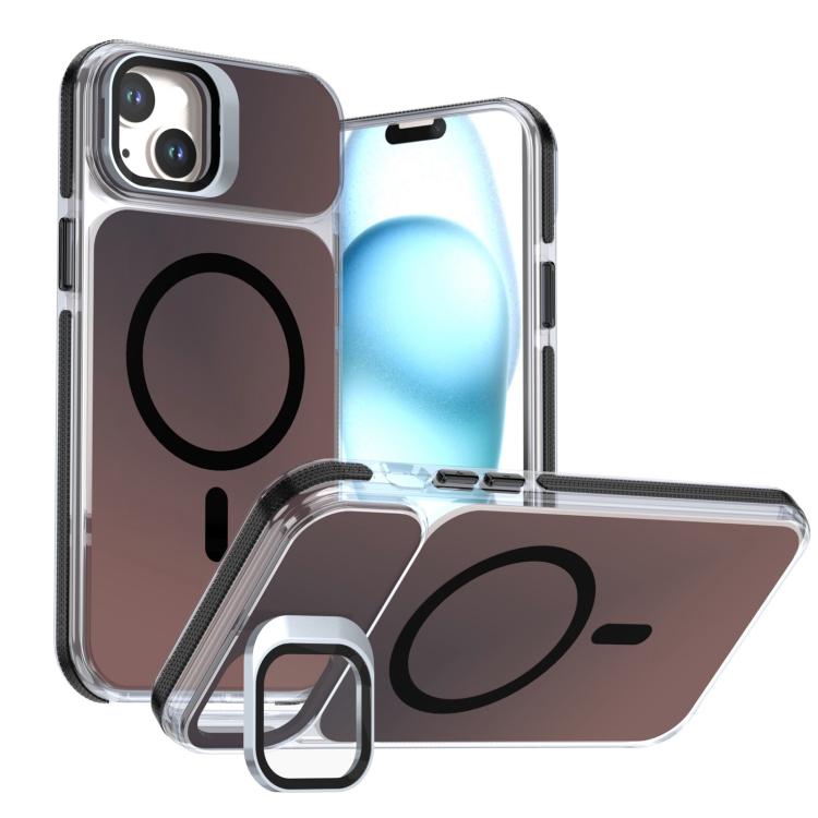For iPhone 15 Plus / 14 Plus Chameleon Gen2 Lens Cover Kickstand Magnetic Phone Case(Black)