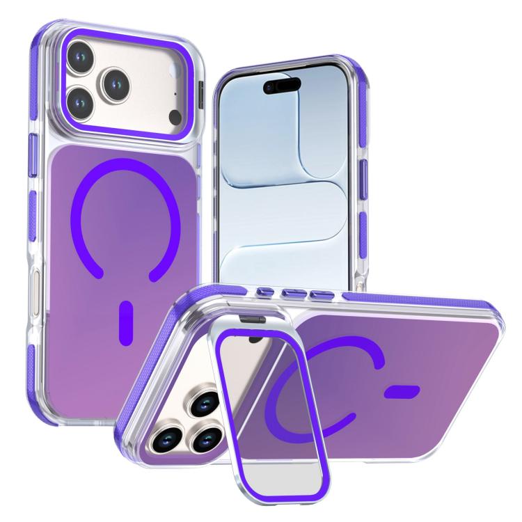 For iPhone 18 Pro Max Chameleon Gen2 Lens Cover Kickstand Magnetic Phone Case(Purple)