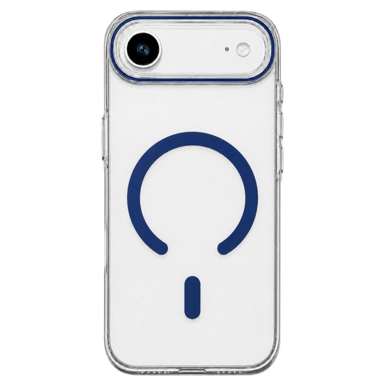 For iPhone Air Question Mark Clear PC Magnetic Phone Case(Business Blue)