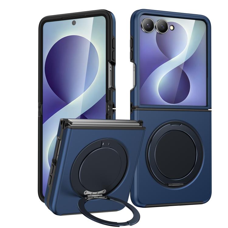 For Galaxy Z Flip 8 5G ShellGod Magnetic Rotation Holder Shockproof Protective Phone Case(Blue)