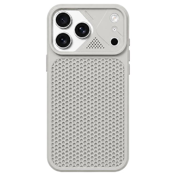 For iPhone 17 Pro Mecha Style Heat Dissipation Mesh TPU Phone Case(Titanium Gray)
