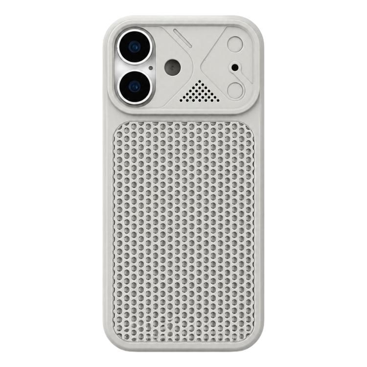 For iPhone 17 Mecha Style Heat Dissipation Mesh TPU Phone Case(Titanium Gray)