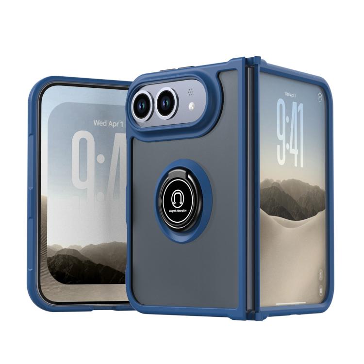For iPhone Duo Q Shadow 1 Series TPU + PC Phone Case with Ring(Royal Blue)