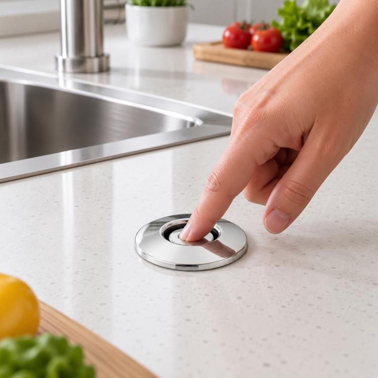 Kitchen Waste Disposer Air Activated Replacement Button for InSinkErator, Color:Electroplated