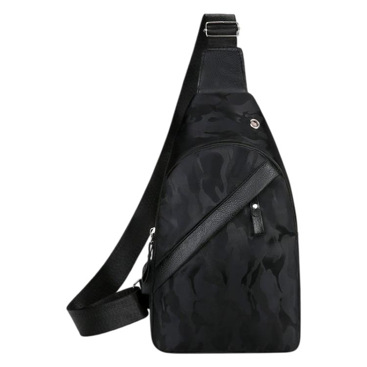 Large Capacity USB Charging Crossbody Bag(Black)