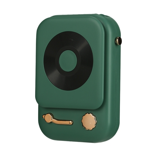 BD-D26 Retro Phonograph Leafless Hanging Neck Fan USB Charging Desktop Fan (Green)