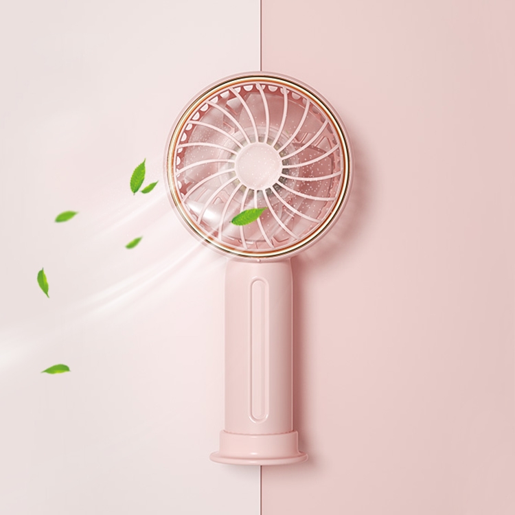 BENKS F22 Fan de bolsillo portátil de mano con base (rosa)