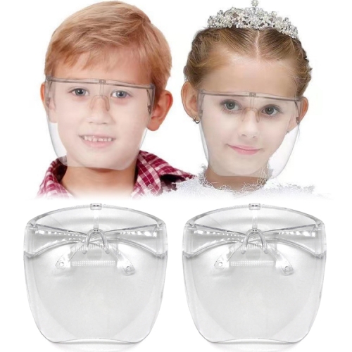 

2 PCS Kids Anti-Saliva Splash Anti-Spitting Anti-Fog Face Shield Sunscreen Sunglasses(Transparent)