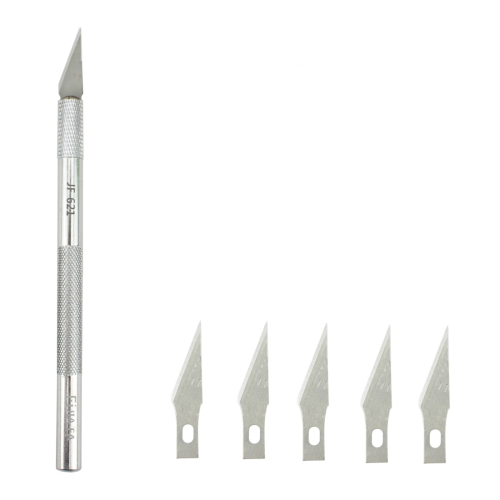 

JIAFA JF-621 Metal Carving Knife Professional Mobile Phone Repair Tool with 6 Blades(Silver)